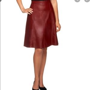 Dennis Basso Vegan Leather Skirt